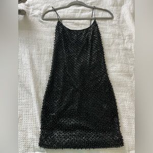 Oh Polly Embellished Black Mini Dress “Drop A Glint”